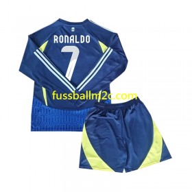 Fußballtrikots Al Nassr Cristiano Ronaldo 7 Kinder Auswärts Trikotsatz 2024-2025 Langarm